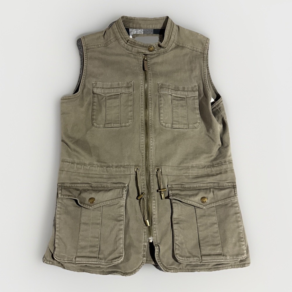 Gander Mountain Guide Series Vest Womens Small Green Outdoors Flannel Lined